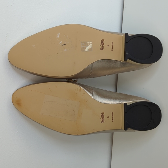 Coach Irene Shearling Mule Size 6 Platinum Champagne - Picture 5 of 11